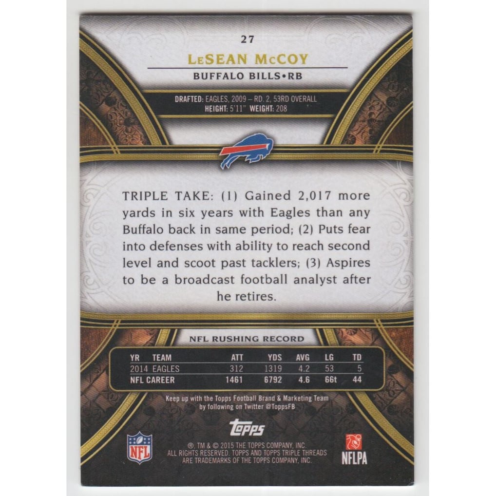 2015 Topps Triple Threads Ruby #27 LeSean McCoy