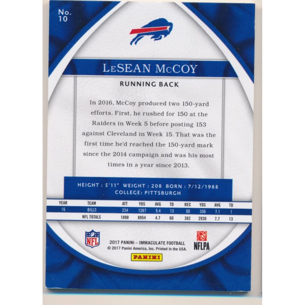 2017 Immaculate Collection #10 LeSean McCoy