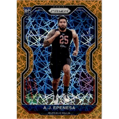 2020 Panini Prizm Prizms Orange Lazer #313 A.J. Epenesa
