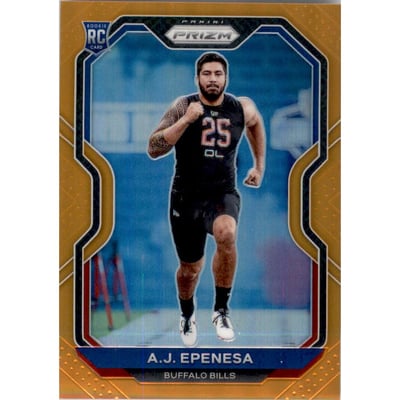 2020 Panini Prizm Prizms Orange #313 A.J. Epenesa