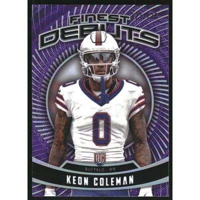 2024 Finest Debuts Purple Refractors #D9 Keon Coleman