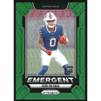 2024 Panini Prizm Emergent Prizms Green #16 Keon Coleman