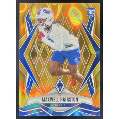 2025 Panini Phoenix Gold Seismic Prizm #237 Maxwell Hairston RC /10