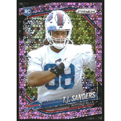 2025 Panini Prizm Prizms No Huddle Pink #338 T.J. Sanders