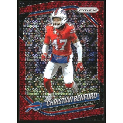 2025 Panini Prizm Prizms No Huddle Red #262 Christian Benford
