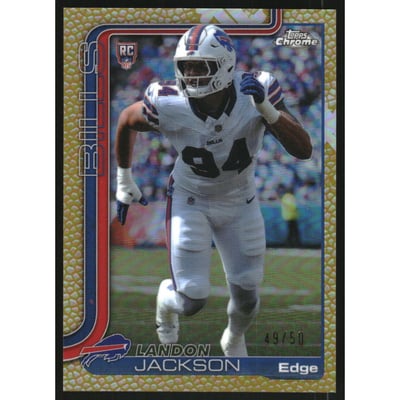 2025 Topps Chrome Football Leather Gold Refractors #358 Landon Jackson