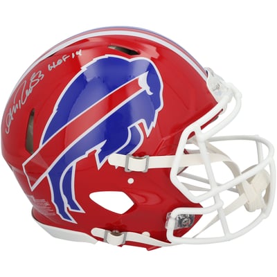 Andre Reed Buffalo Bills Autographed Fanatics Authentic Riddell 1987-2001 Throwback Speed Authentic Helmet with "HOF 14" Inscription