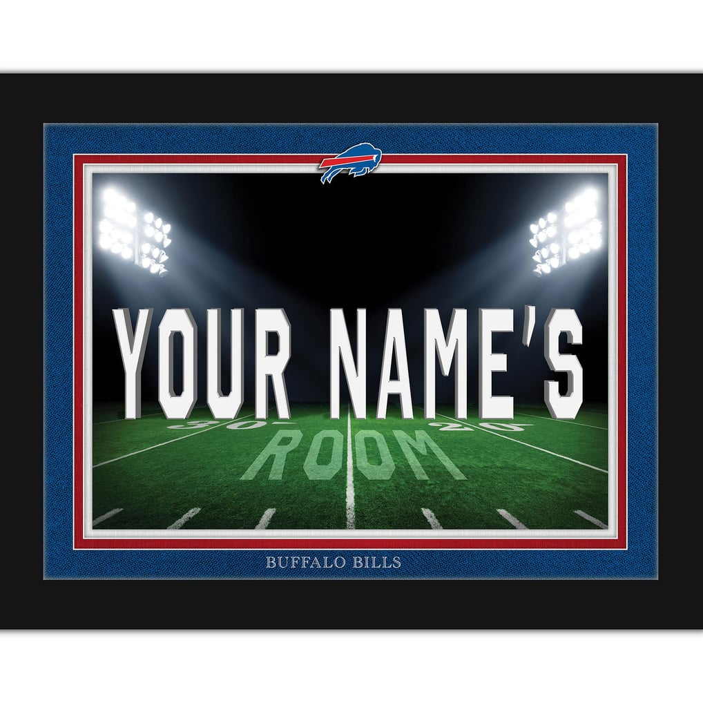 Buffalo Bills 12'' x 16'' Personalized Framed Field Spotlight Print - Black