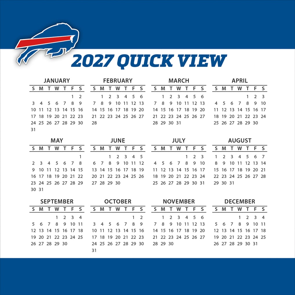 Buffalo Bills 2027 Box Calendar