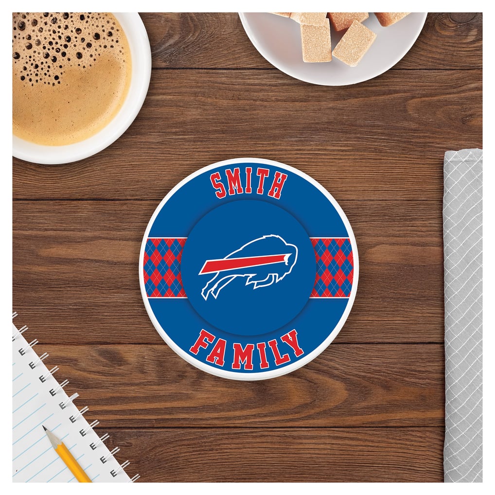 Buffalo Bills 4" Personalized Circular Coasters 4-Pack Set