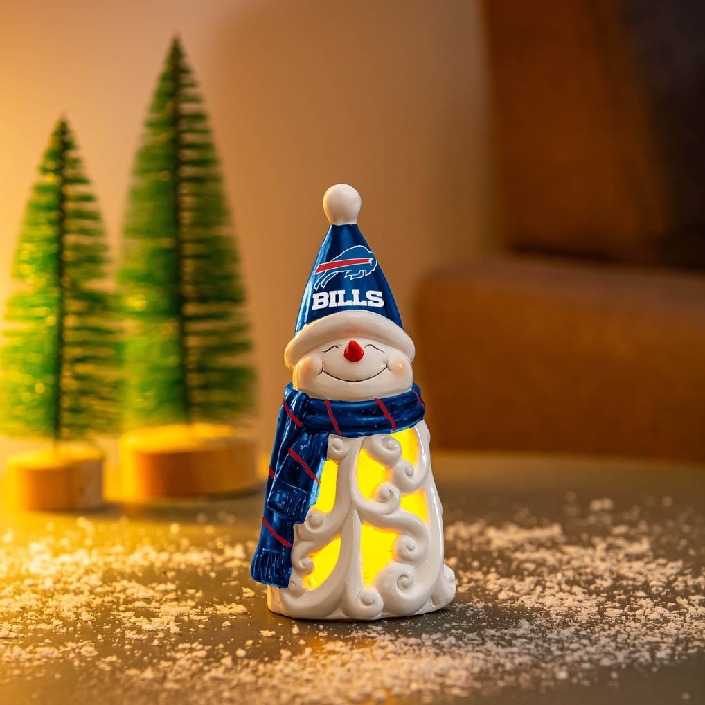 Buffalo Bills LED 8" Snowman Lit Garden Statue