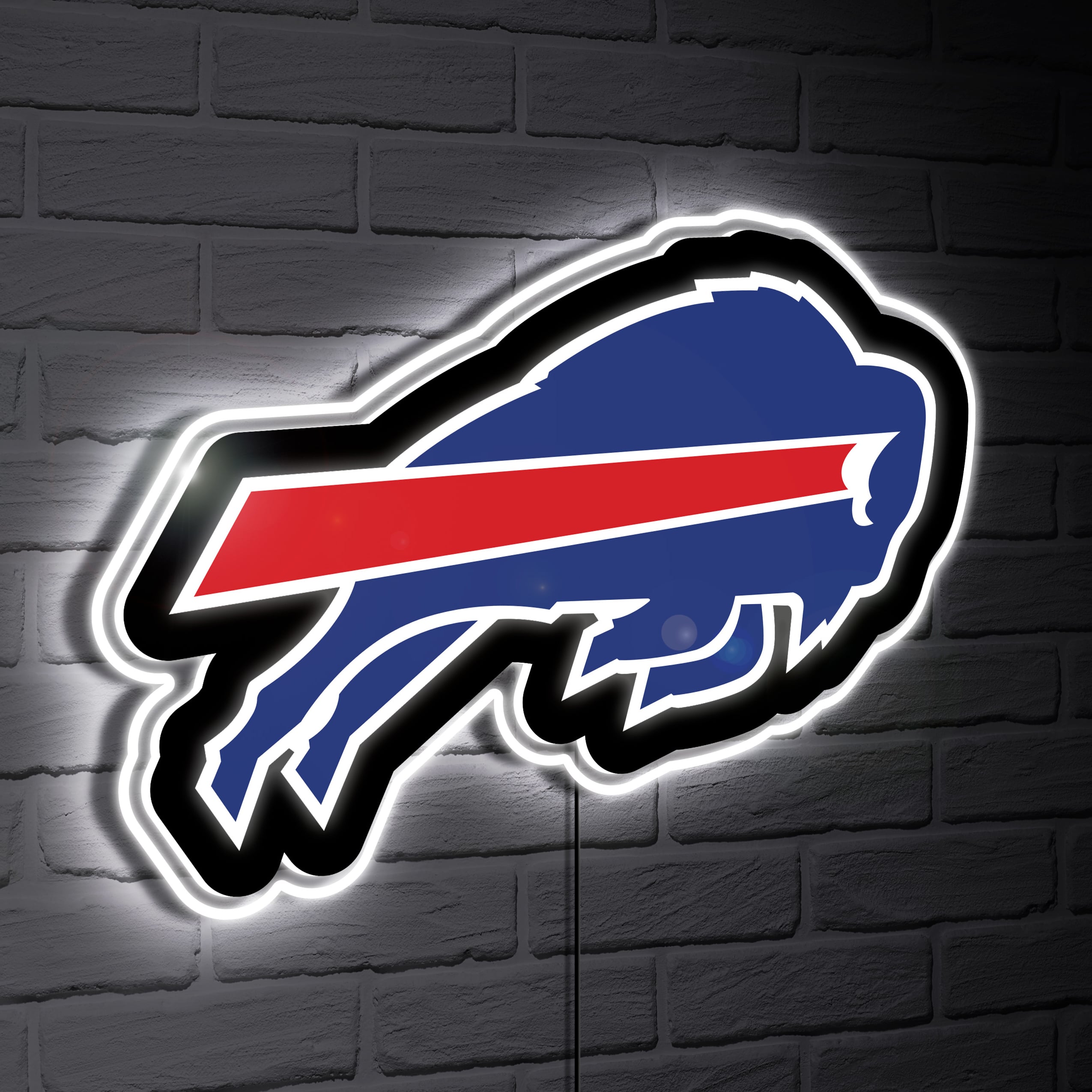 Buffolo Brother Sign Buffalo Bills LED Team Logo Shaped Lighted Wall Sign
