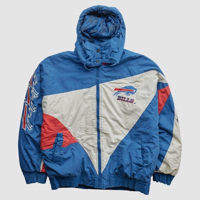 Buffalo Bills Pro Player 90s Hooded Full Zip Jacket - Blue - L by Fanatics Real Vintage