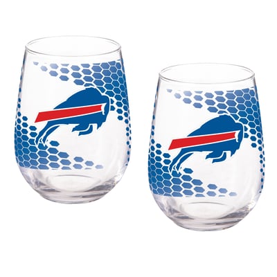 Buffalo Bills Two-Piece 17oz. Color Fade Stemless Wine Glass Set