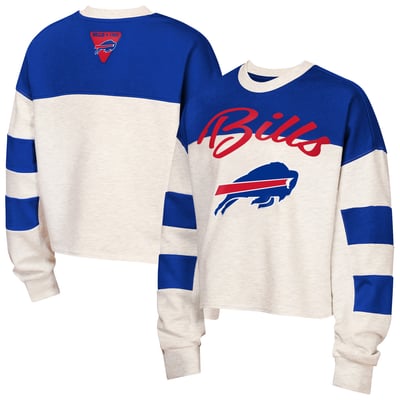 Buffalo Bills Outerstuff Girls Youth Dynasty Terry Sweatshirt - Cream/Royal