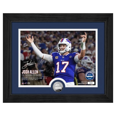 Josh Allen Buffalo Bills Highland Mint Framed 13" x 16" 2026 Highmark Stadium Inaugural Home Game Silver Coin Photo Mint - Limited Edition of 2,026 - No Color