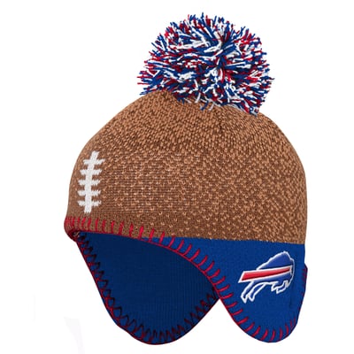Buffalo Bills Outerstuff Infant Football Head Knit Hat with Pom - Brown