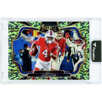 James Cook Buffalo Bills 2025 Panini Select Neon Green Snakeskin Prizm #484 #1/2 Card 