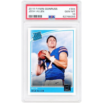 Josh Allen Buffalo Bills 2018 Panini Donruss #304 PSA Authenticated 10 Rookie Card
