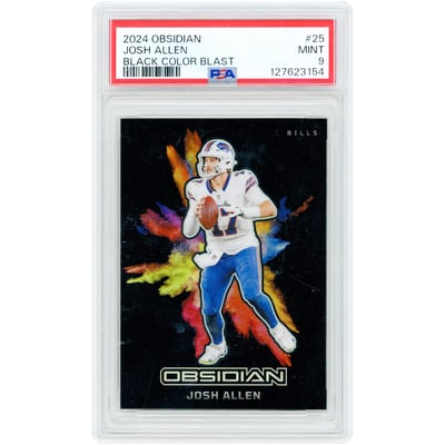 Josh Allen Buffalo Bills 2024 Panini Obsidian Black Color Blast #25 PSA Authenticated 9 Card
