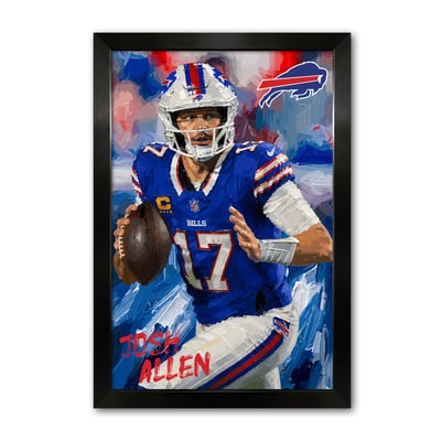 Josh Allen Buffalo Bills 27" x 39" Framed Football Player Action Portrait – Artist Series Print