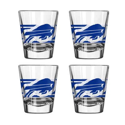 Buffalo Bills Logo Brands Four-Piece Stripe Shot Glass Set