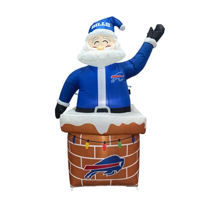 Buffalo Bills Logo Brands Santa in Chimney Yard Inflatable