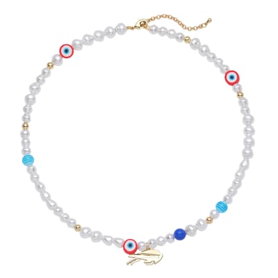 Buffalo Bills LUV AJ Pearl Bead Logo Necklace
