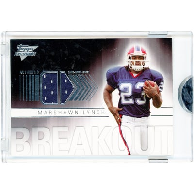 Marshawn Lynch Buffalo Bills 2007 Topps Performance Breakout Game Used Jersey Relic #BR-ML #6/10 Card