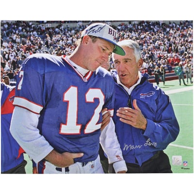 Marv Levy Buffalo Bills Autographed Fanatics Authentic 16" x 20" Talking to Jim Kelly Photograph