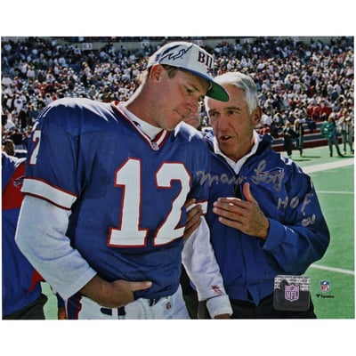Marv Levy Buffalo Bills Fanatics Authentic Autographed 8" x 10" Talking to Kelly Photograph with "HOF 01" Inscription