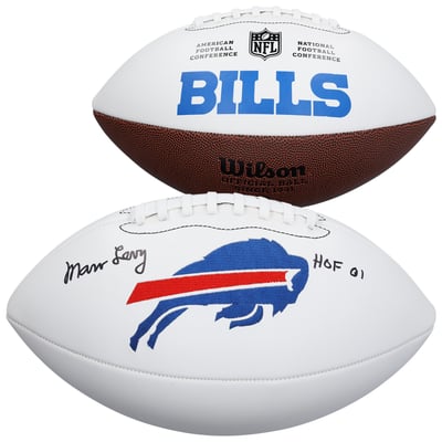 Marv Levy Buffalo Bills Autographed Fanatics Authentic Wilson White Panel Football with "HOF 01" Inscription