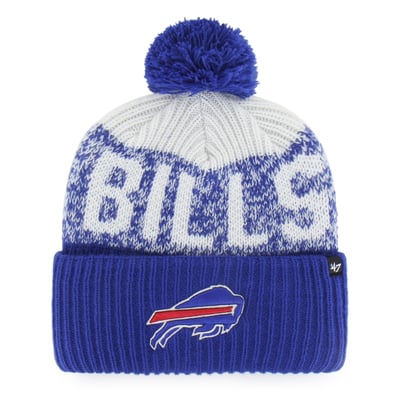  Buffalo Bills '47  Bone Chill Cuffed Knit Hat with Pom - Royal