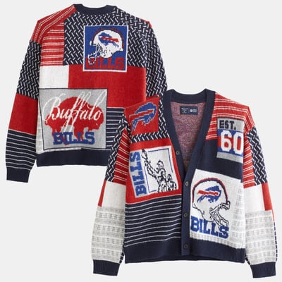  Buffalo Bills Abercrombie & Fitch Cardigan Sweater - Red