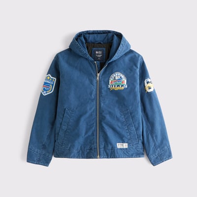 Buffalo Bills Abercrombie & Fitch Workwear Hooded Bomber Full-Zip Jacket - Royal