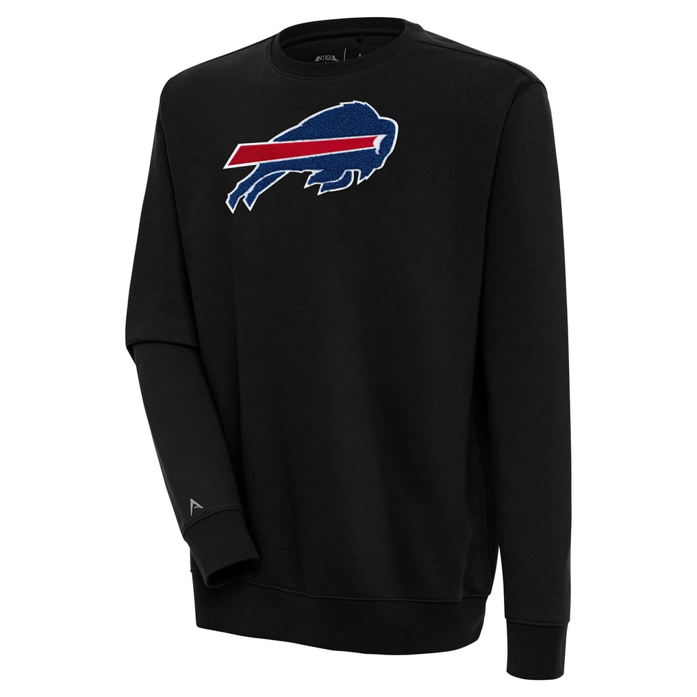  Buffalo Bills Antigua Victory Crewneck Pullover Sweatshirt - Black