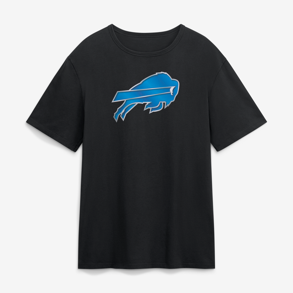 Men's Buffalo Bills Black Forged Mascot Name & Number T-Shirt