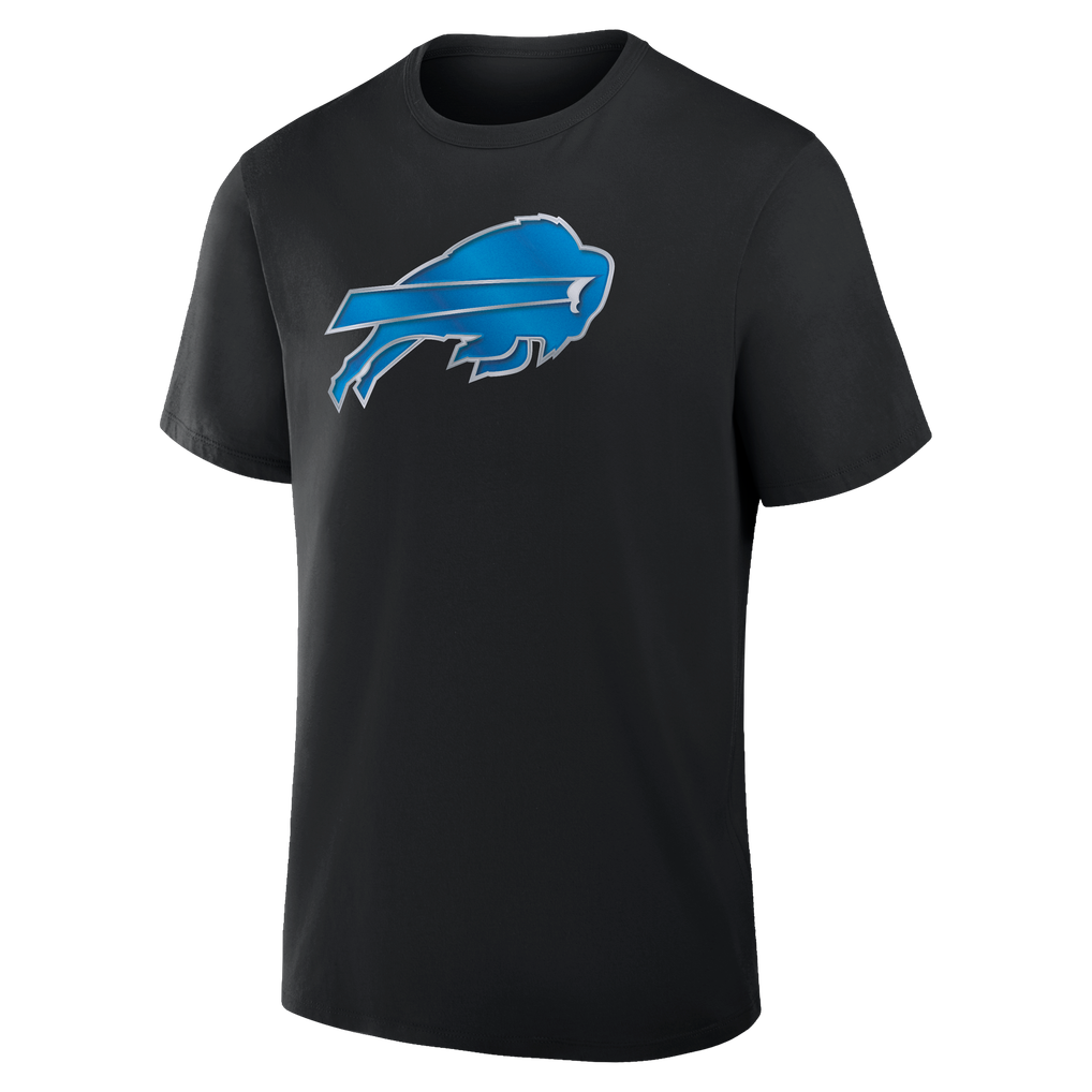 Men's Buffalo Bills Black Forged Mascot Name & Number T-Shirt