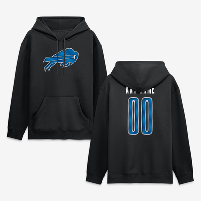 Buffalo Bills  Forged Mascot Personalized Name & Number Hoodie - Black