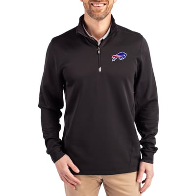 Buffalo Bills Cutter & Buck Traverse Quarter-Zip Pullover Jacket - Black