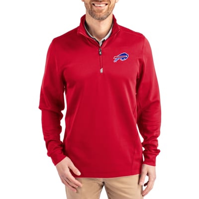 Buffalo Bills Cutter & Buck Traverse Quarter-Zip Pullover Jacket - Red