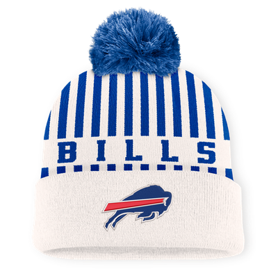 Buffalo Bills Fanatics Streak Cuffed Knit Hat with Pom - Cream/Royal