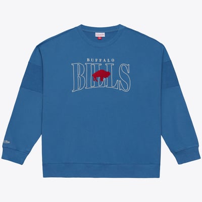  Buffalo Bills Mitchell & Ness Oversized Heritage Hues Fleece Sweatshirt - Royal