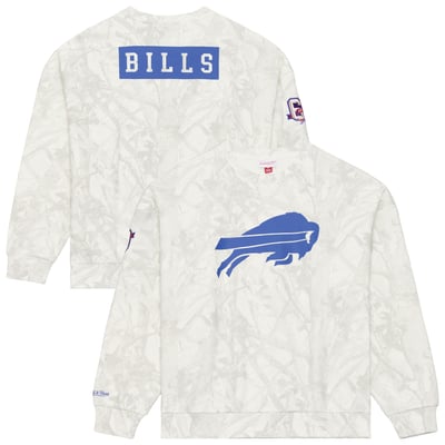  Buffalo Bills Mitchell & Ness Ghosted Crewneck Sweatshirt - White