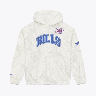  Buffalo Bills Mitchell & Ness Ghosted Pullover Hoodie - White