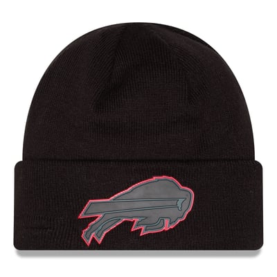 Buffalo Bills New Era Chrome Cuffed Knit Hat - Black