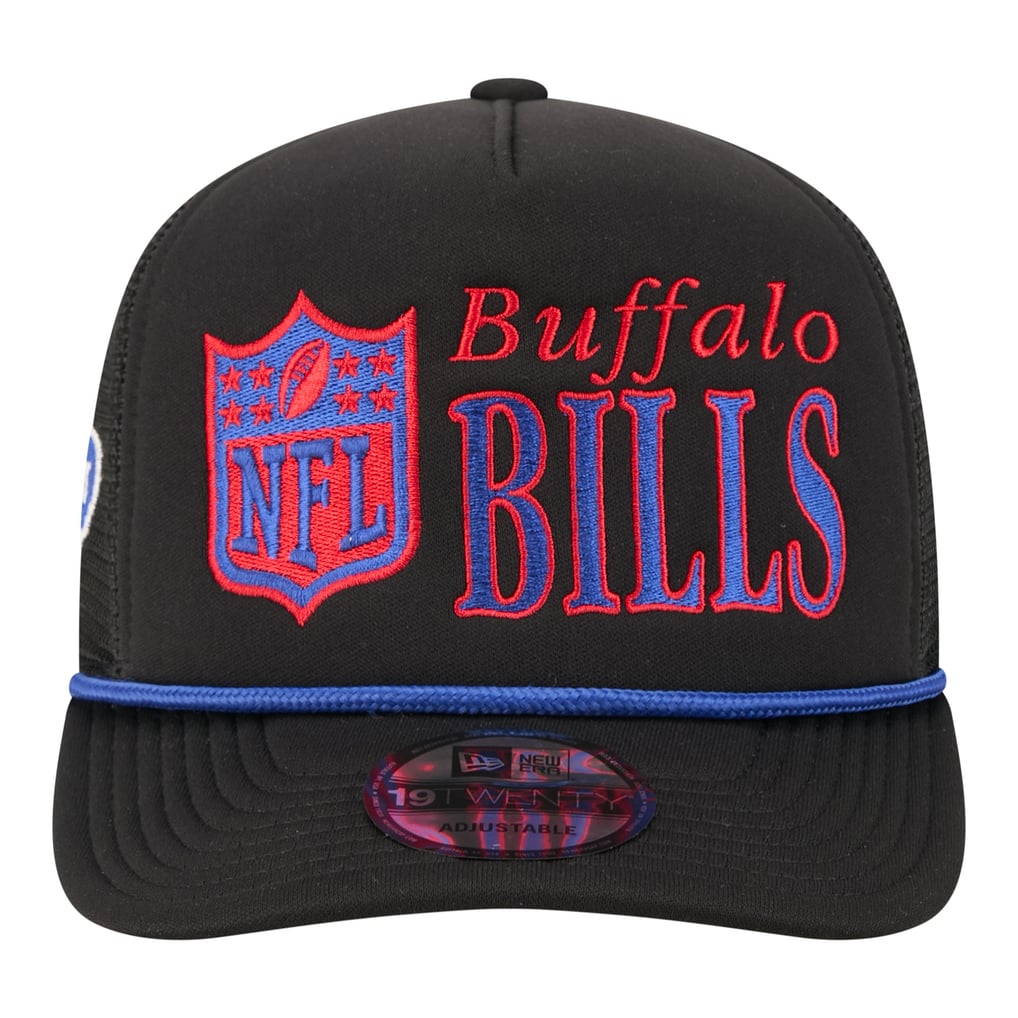 Buffalo Bills New Era Throwback Foam 19TWENTY Adjustable Hat - Black