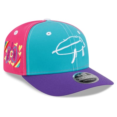 Josh Allen Buffalo Bills New Era Charlotte Billustration 9SEVENTY Adjustable Hat - Teal/Purple