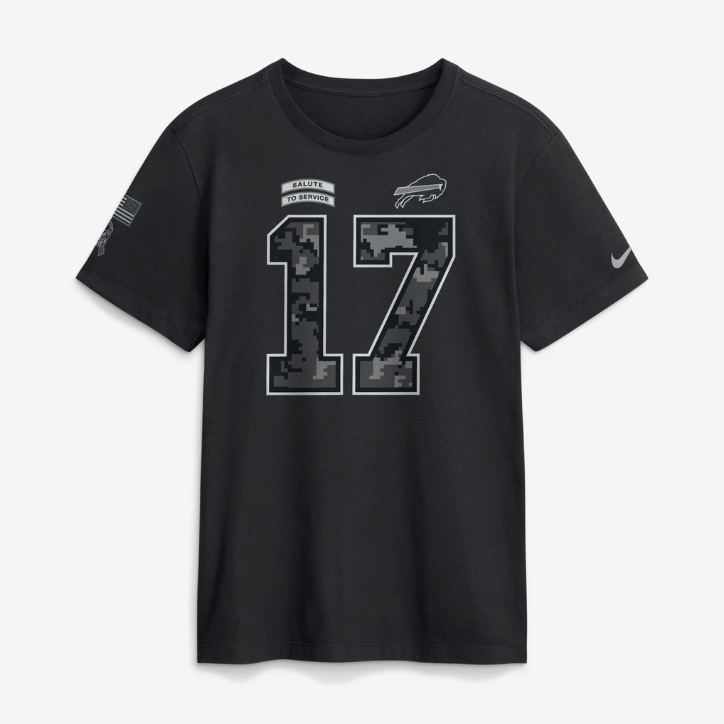 Men's Buffalo Bills Josh Allen Nike Black 2026 Salute to Service Name ...