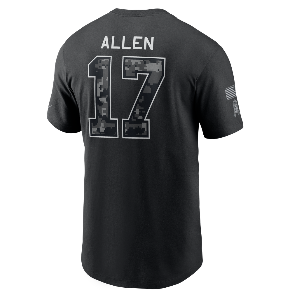 Men's Buffalo Bills Josh Allen Nike Black 2026 Salute to Service Name ...